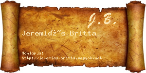 Jeremiás Britta névjegykártya